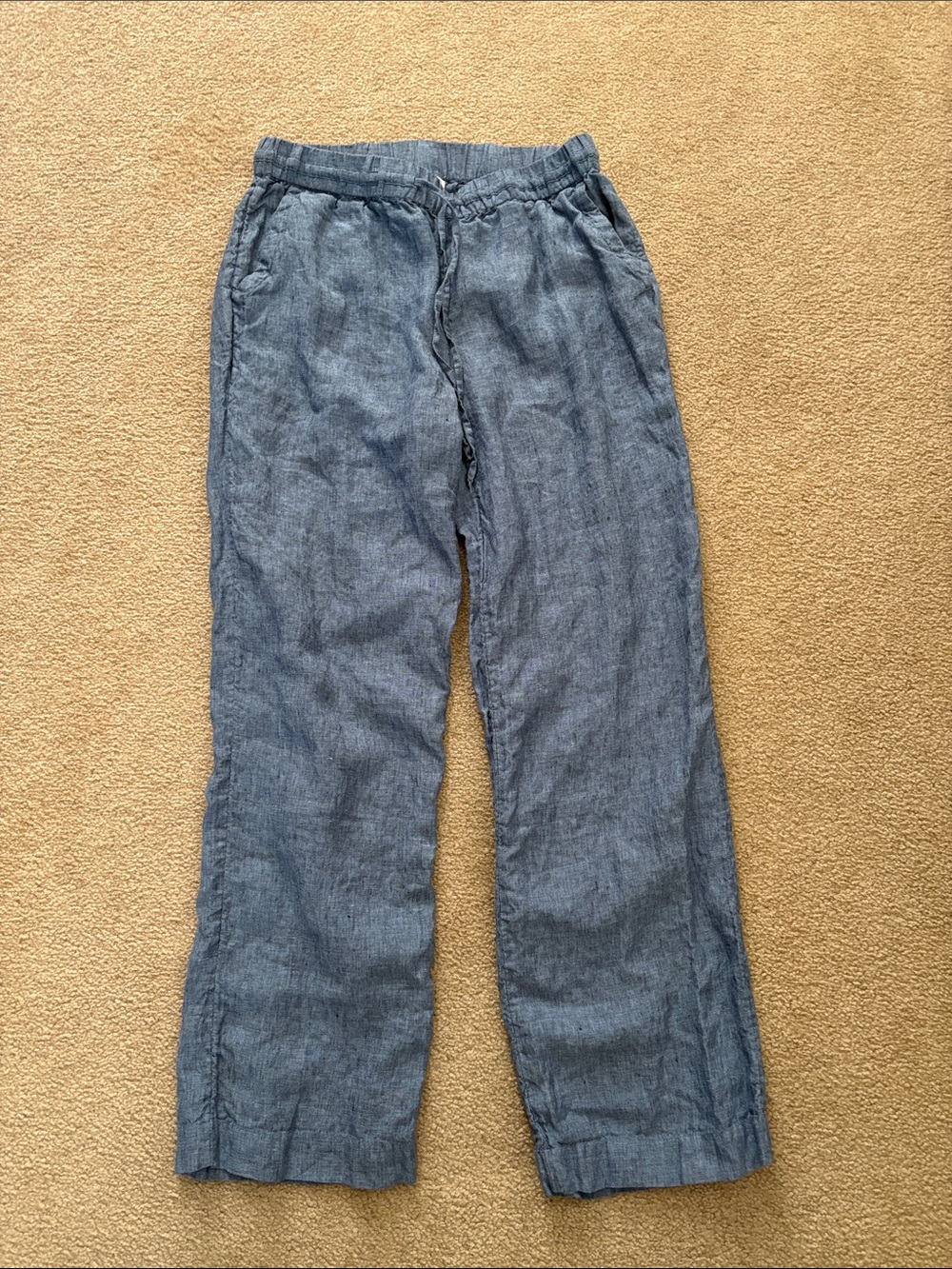 Charter Club Chambray-Style Blue Drawstring Pants